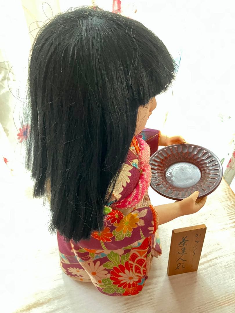 からくり茶運び人形　ゼンマイ仕掛け　少女人形