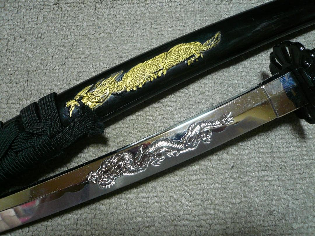 ★ミニチュア 大刀 小刀 龍彫り 模造刀 短刀 日本刀