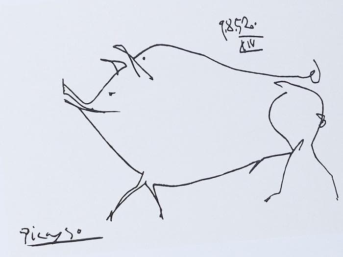 パブロ・ピカソ アートフレーム (子ブタ) プティ・コション 複製画 ポスター