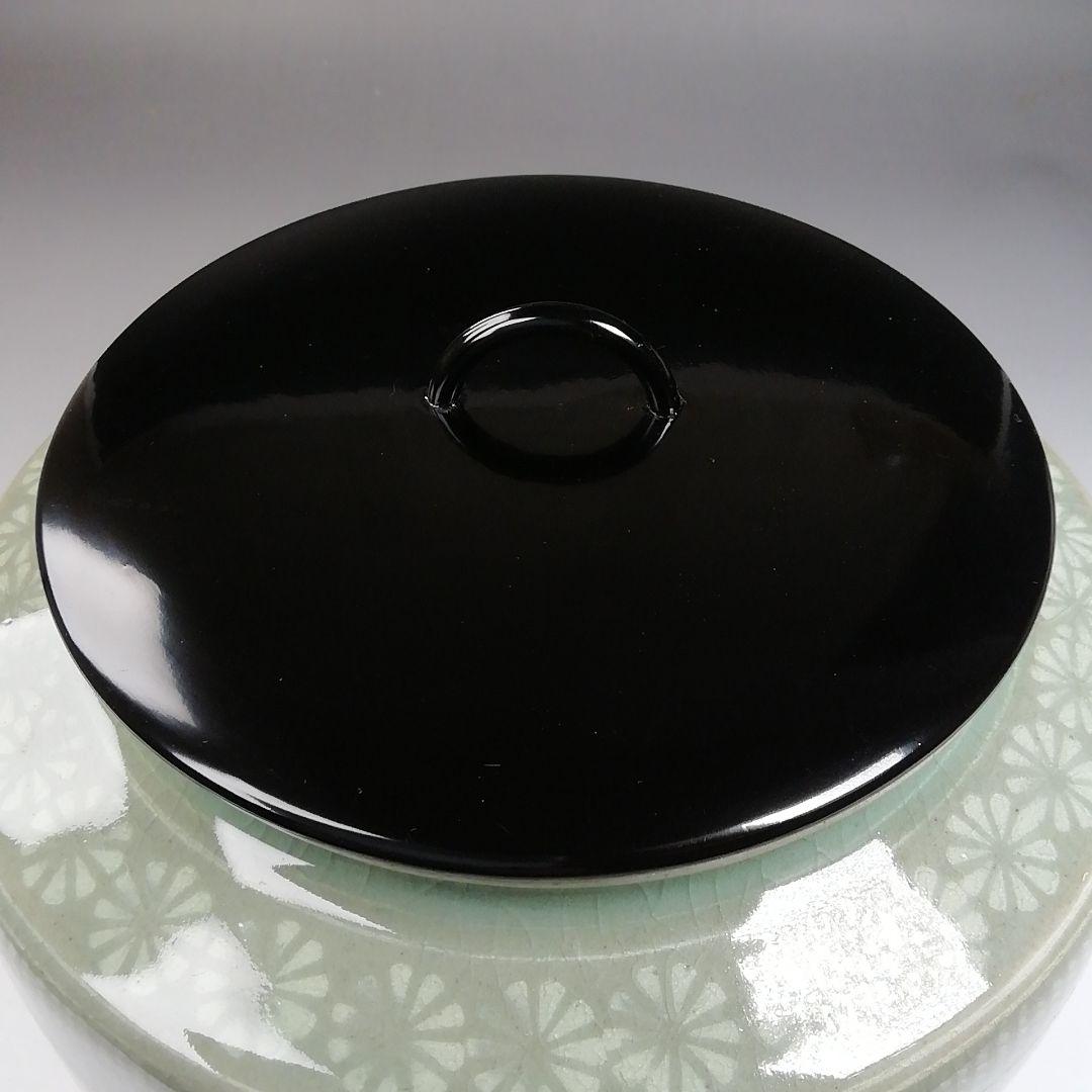 Ｔ９６９　皆具　『青磁　皆具』『釜谷陶房　申相浩 作』　共箱　茶道具