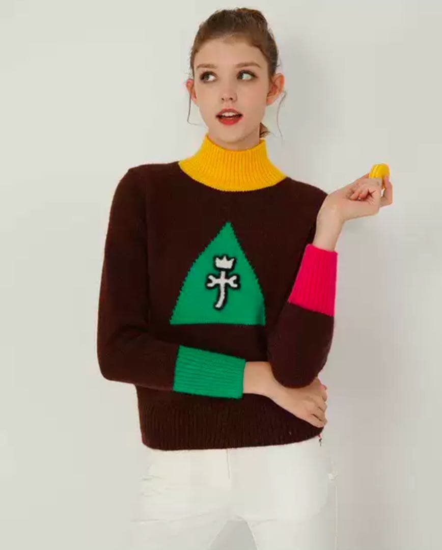 未入荷　カステルバジャクレディースゴルフセーター　マルチカラーS L