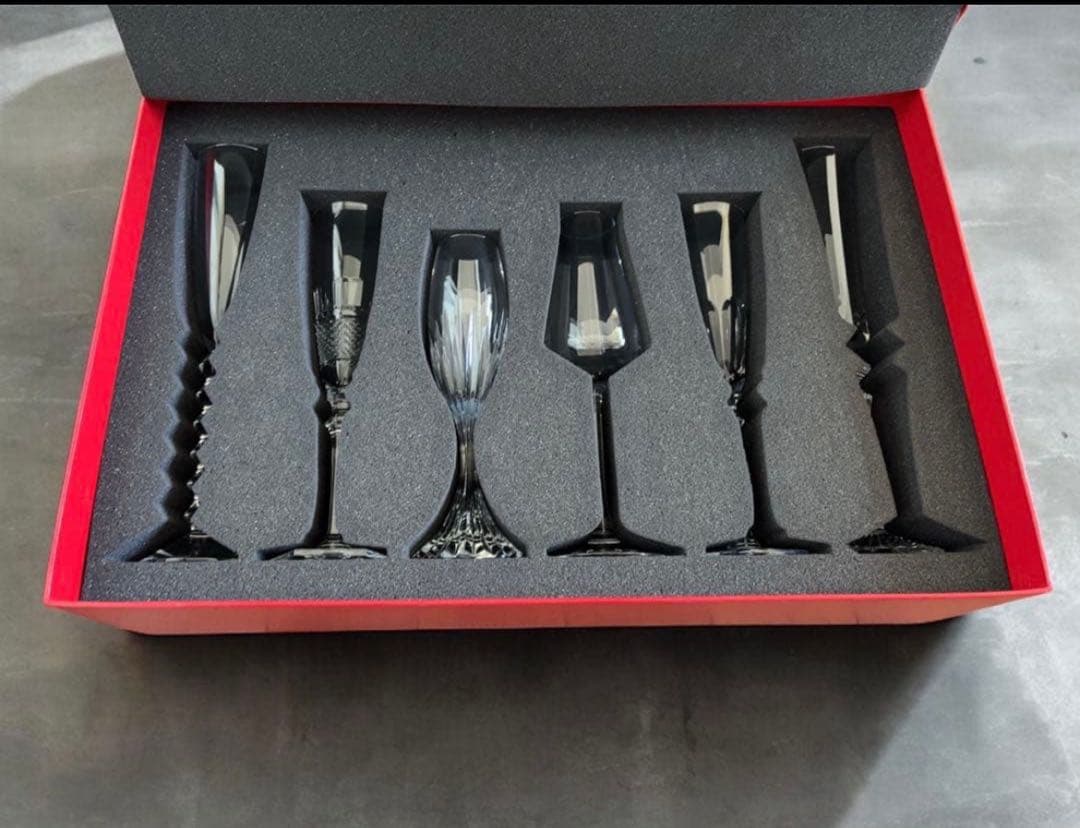 【新品未使用】バカラクリスタルシャンパングラスセット 6個入り