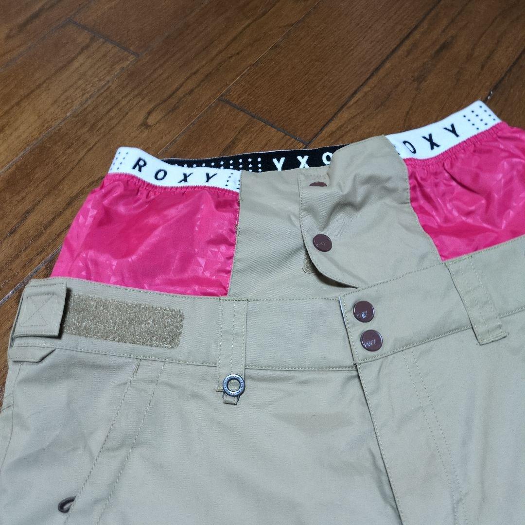 【美品】ROXY　スノボウェア　上下セット　L　小花柄　ベージュ