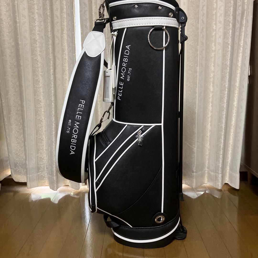 キャディバッグ PELLE MORBIDA ブラック/ホワイト