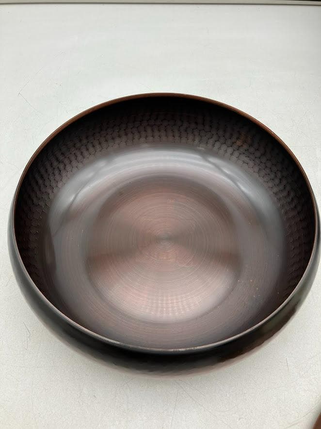 【未使用】純銅製鎚起銅器　杉川堂　菓子入れ