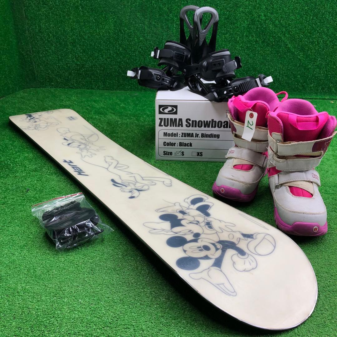 宝-627 子供用スノーボードセット122cm ビンディング新品 メンテナンス済
