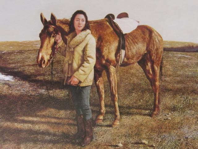 辻真砂、【彷徨】、希少な額装用画集より、新品額装付、状態良好