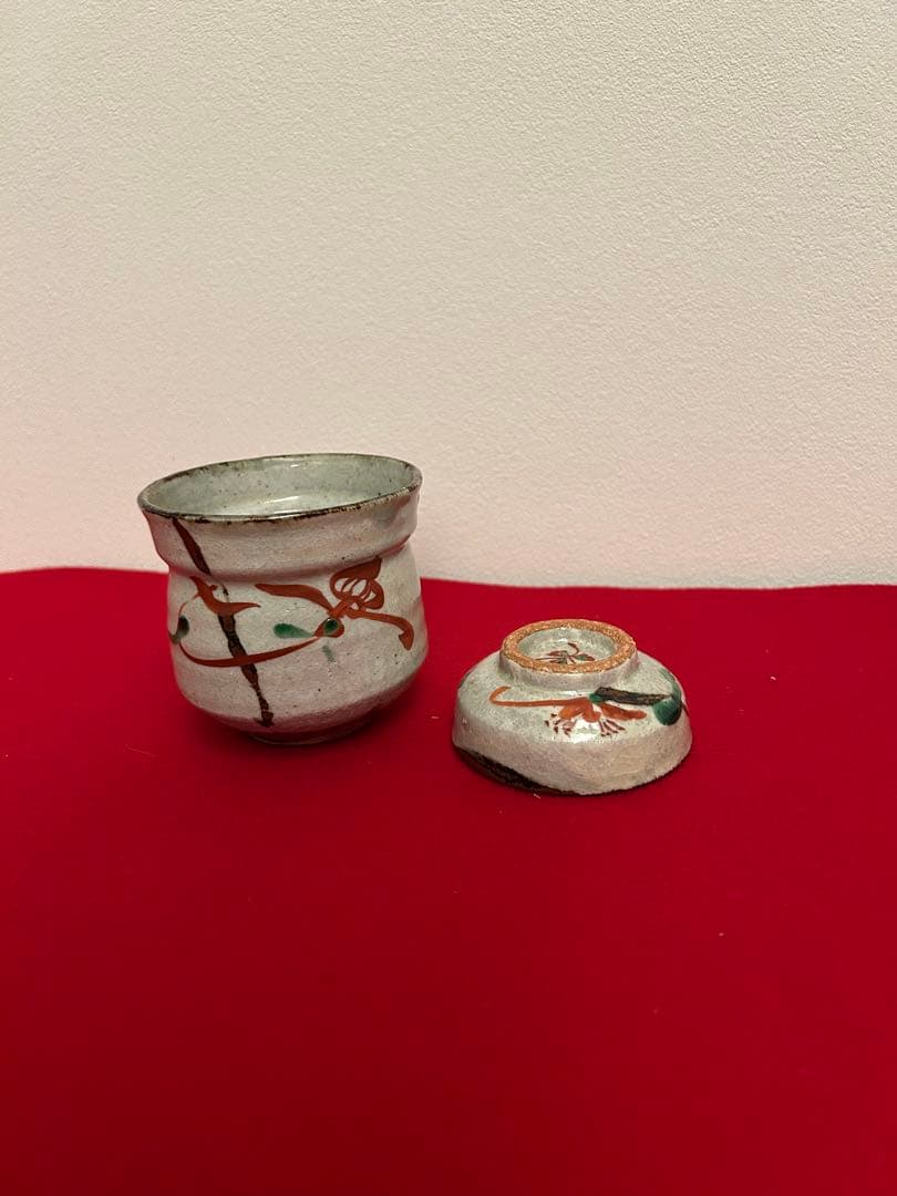 藤本能道作赤絵　吸い物椀　五客