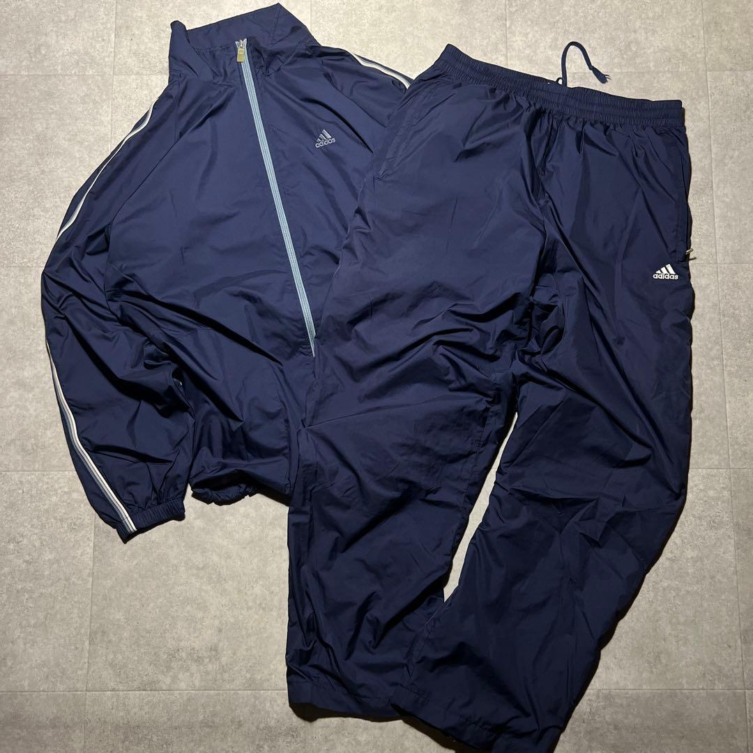 00s アディダス セットアップ 青デカタグ セットアップ ネイビー 大きめ