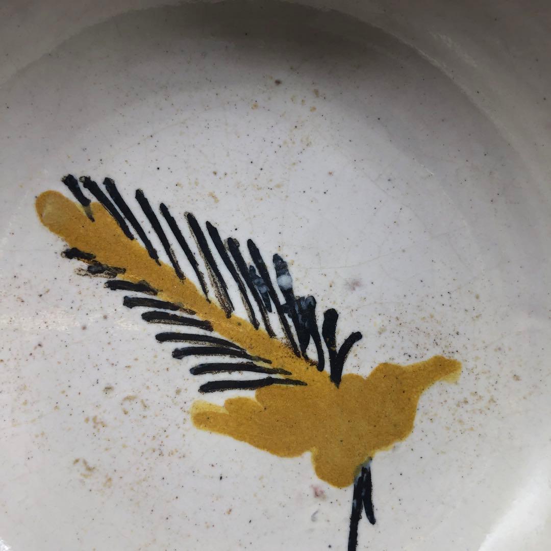 メキシコプエブラタラベラ焼ビンテージ陶器伝統工芸バード鳥ボウル鉢19cm5点A