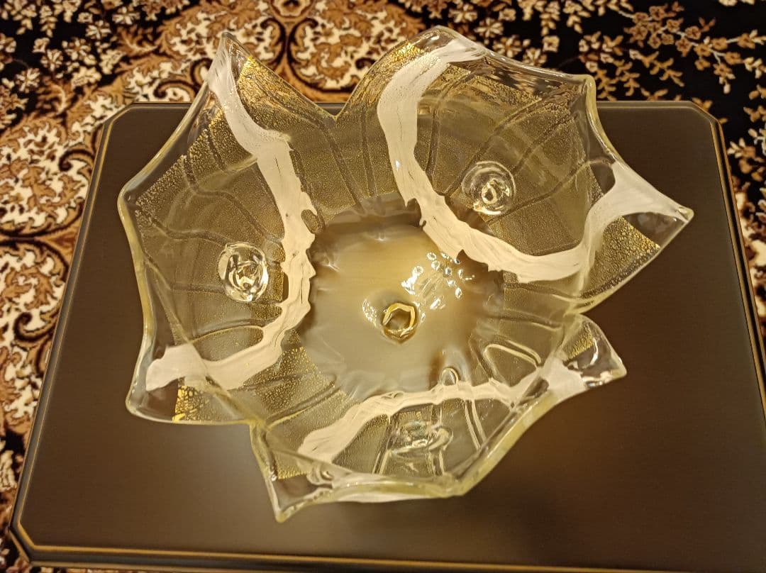 資産に★西中千人　☆脚付き☆　瀟洒な器　ガラス工芸品　作家物