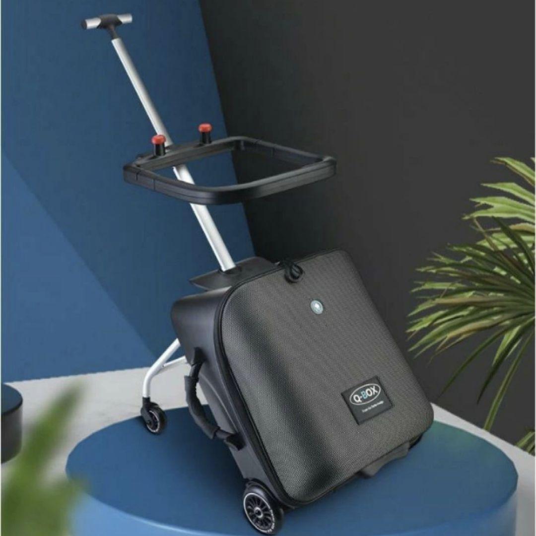 子供が乗れるスーツケース キャリーカート ブルー QBOX-20