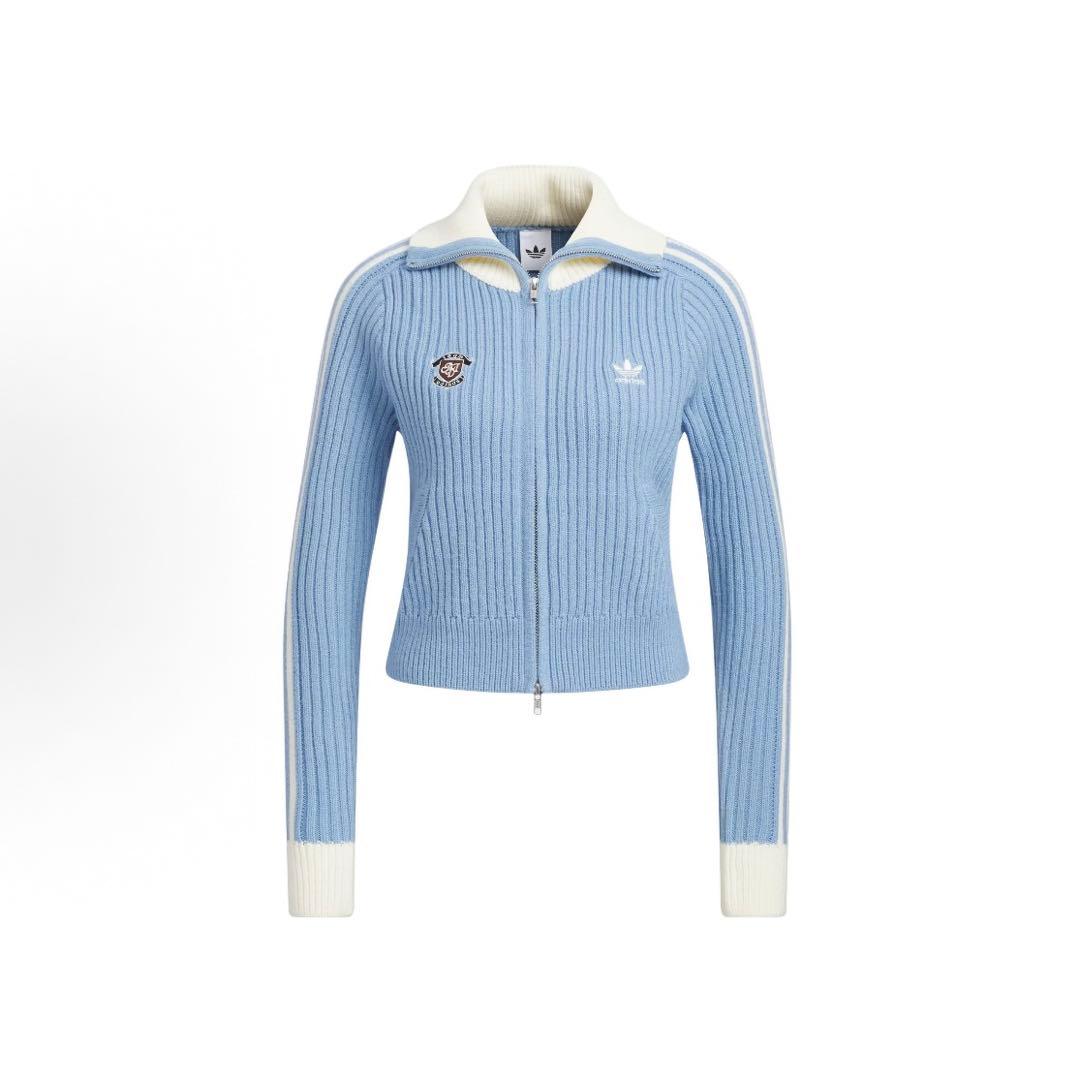 海外限定S Adidasジップアップ ニットジャケット KF0719