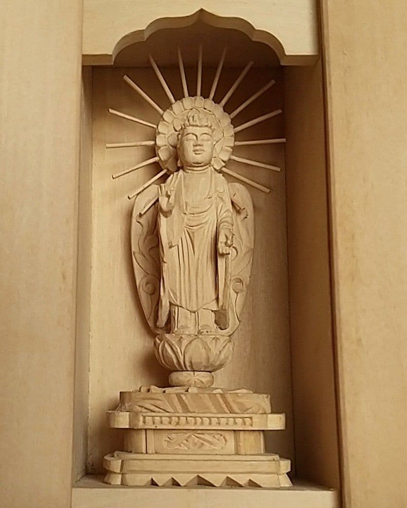 阿弥陀如来立像【極小】#402 厨子入り 木彫 仏像