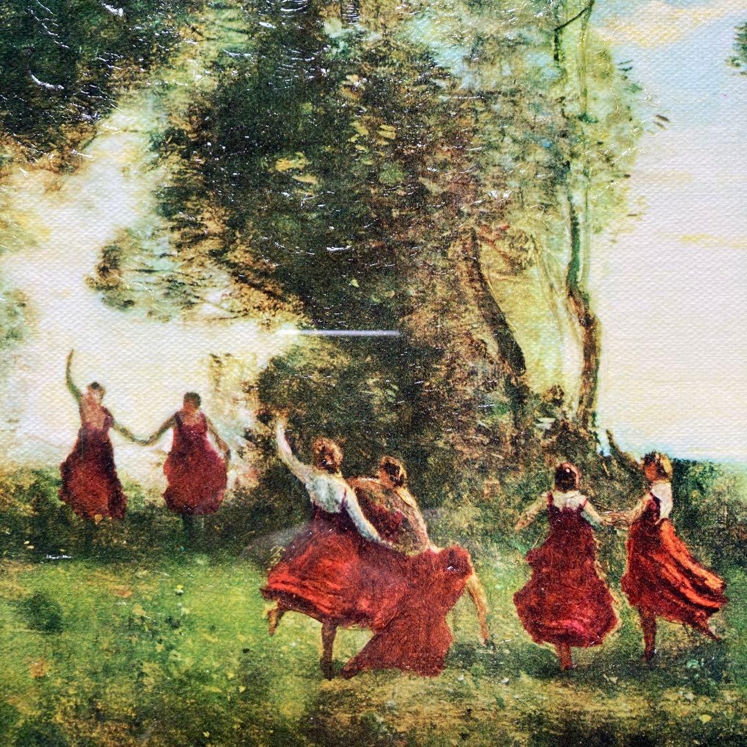 コロー「朝、 ニンフの踊り」 複製絵画 32×41CM額縁41.5×50.5CM
