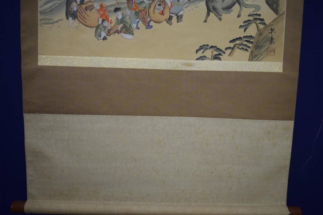 不詳/作者不詳/尓康？/七福神図/人物図/布袋屋掛軸HK-17