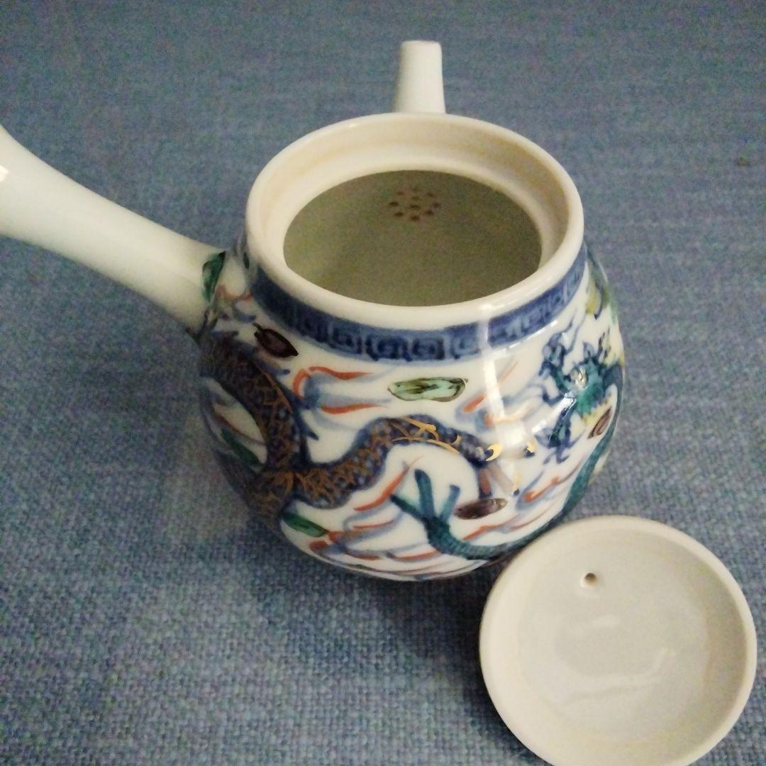 煎茶道具　京焼 龍文注廻し急須