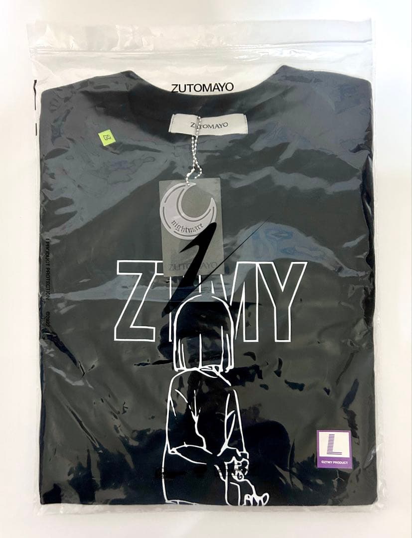 ずとまよ Re:Re:ZUTOMAYO にらTシャツ ブラック Lサイズ ニラ