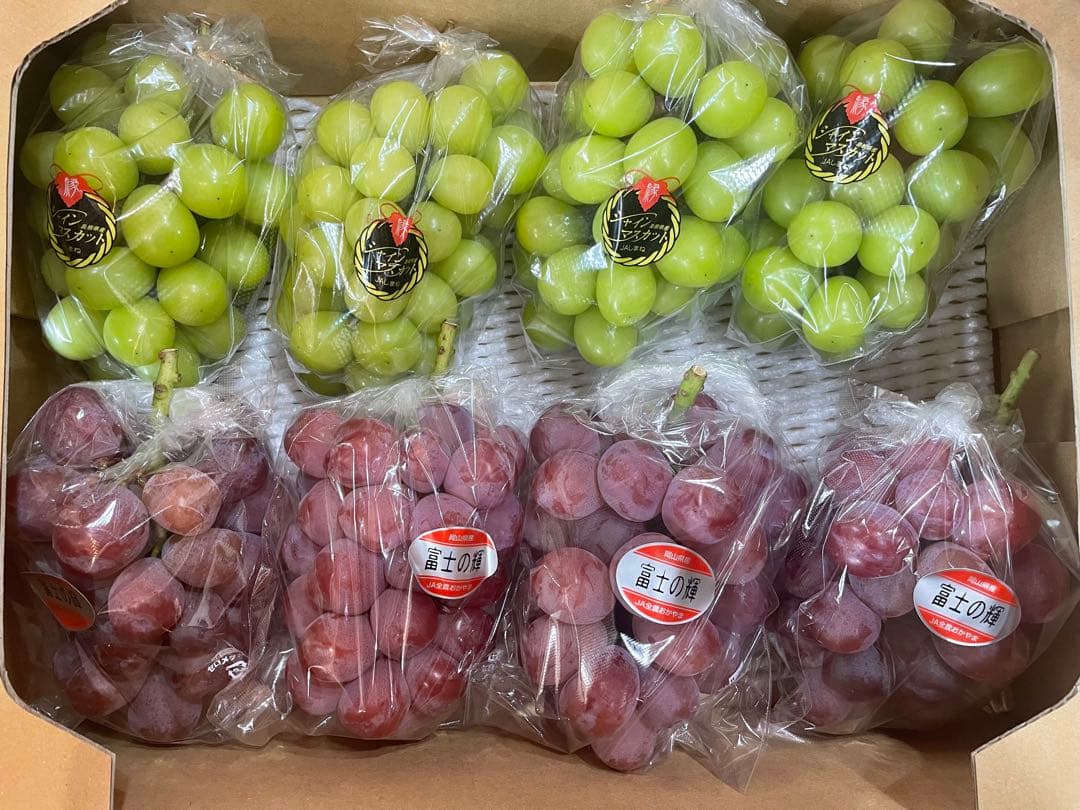 ⑨【島根県産】 シャインマスカット4房 【岡山県産】 富士の輝　4房
