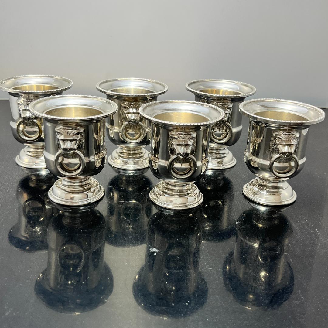 【VINERS】 ライオンのホルダー6個 / 透かしのトレー【シルバープレート】