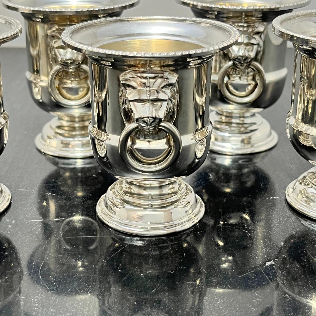 【VINERS】 ライオンのホルダー6個 / 透かしのトレー【シルバープレート】