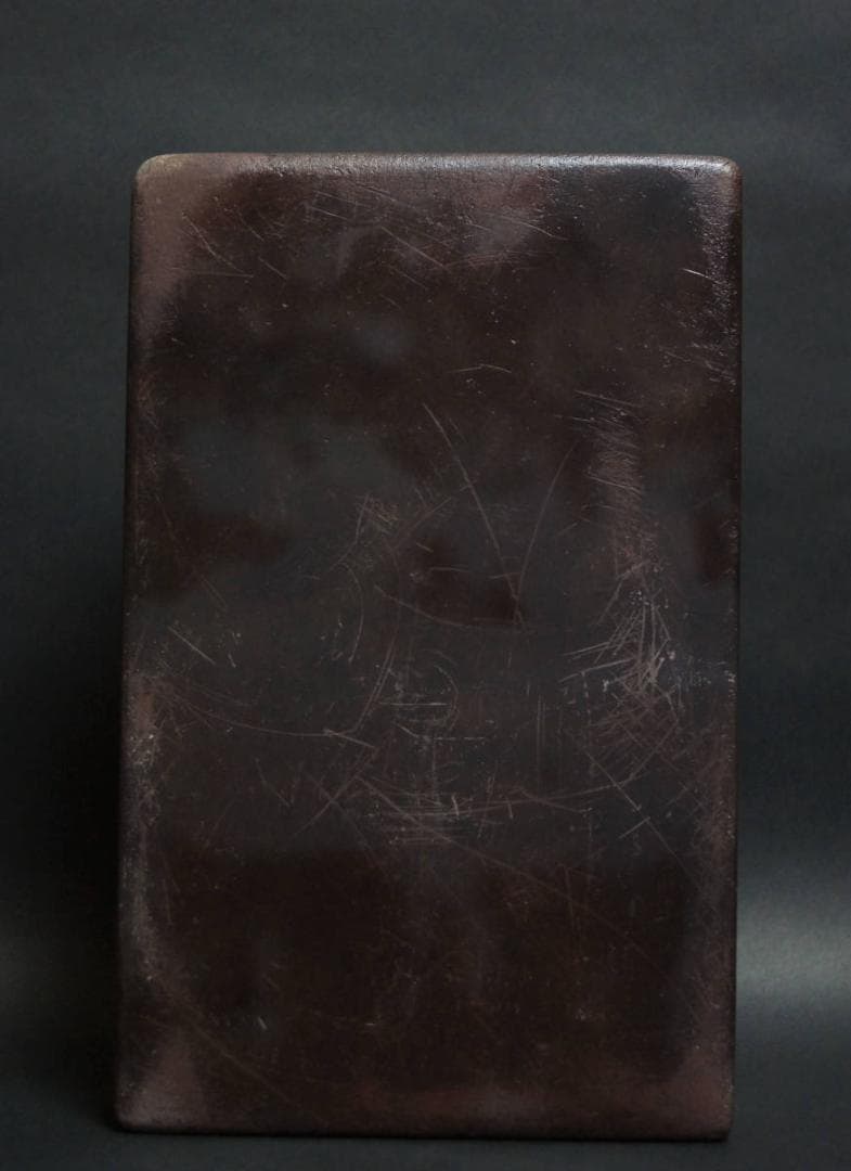 書道具 大型端渓硯 唐木硯台蓋付 重さ3.6KG★時代物★