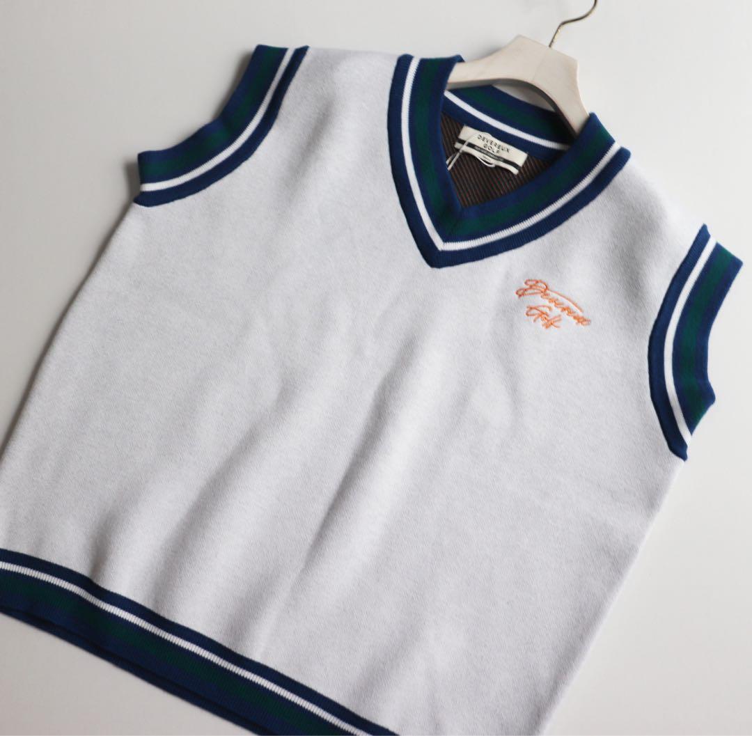 《デヴァローゴルフ》未使用 バックビッグスカル ニットベスト オーバーサイズS