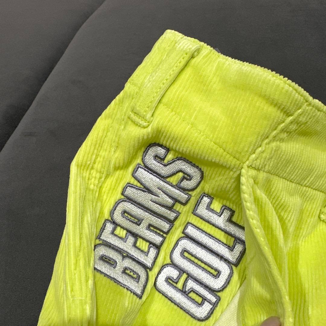 新品‼️【BEAMS GOLF】蛍光イエロー メンズゴルフパンツ　L