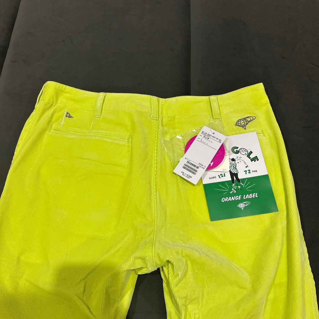 新品‼️【BEAMS GOLF】蛍光イエロー メンズゴルフパンツ　L