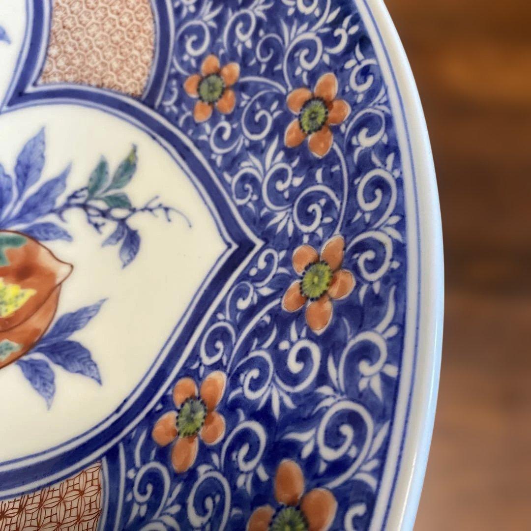 北村賀善作　染め付清水焼大皿