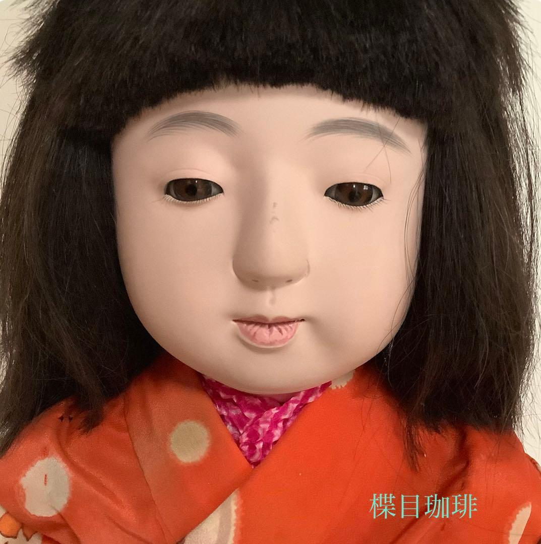 市松人形♪玉秀作♪アンティーク♪着物傷み、顔汚れ、髪乱れ♪約63cm♪訳あり