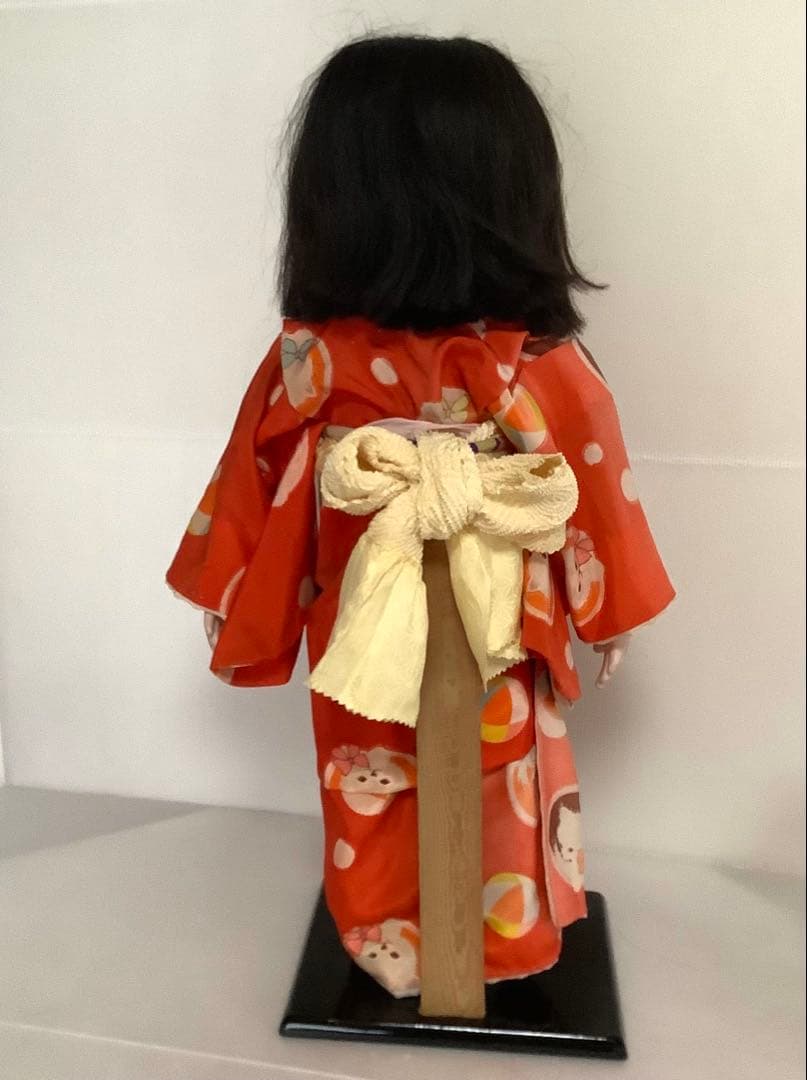 市松人形♪玉秀作♪アンティーク♪着物傷み、顔汚れ、髪乱れ♪約63cm♪訳あり