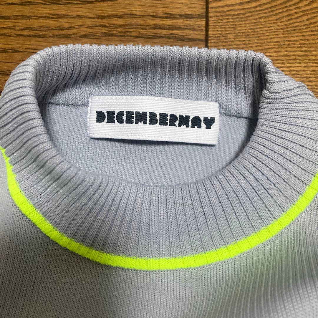DECEMBERAY ストライプニットセーター　グレーメンズM
