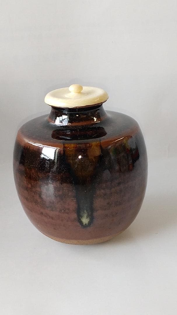 松本鉄山 松本鐵山 大名物写 本能寺文琳茶入 仕覆 朝倉間道 共箱 茶道具 新品