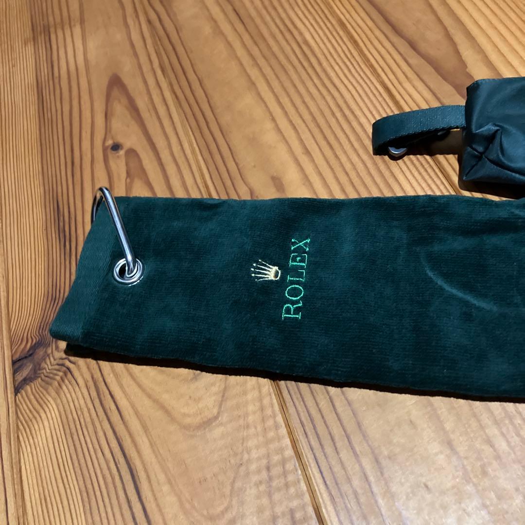 ROLEX ゴルフボール 3個セット ダークグリーンポーチ付きタオル付き