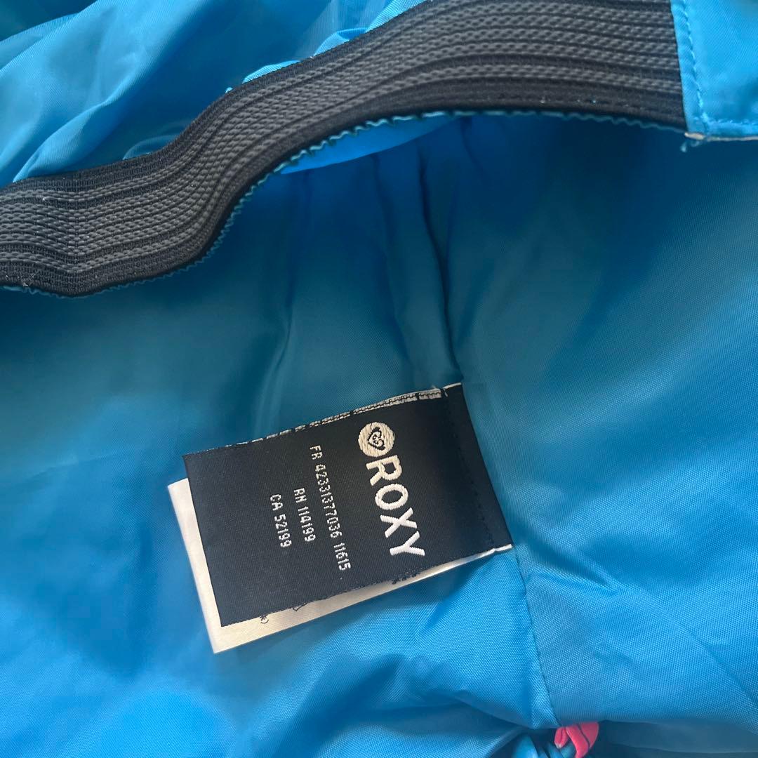 【美品】ROXYスキースノーボードウェア130140ピンク白キッズ青ジャケット