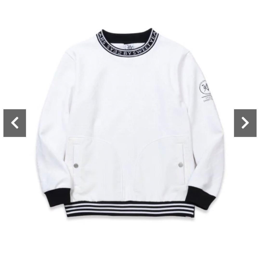 SY32白　サイズXL BONDING JAQUARD CREW NECK