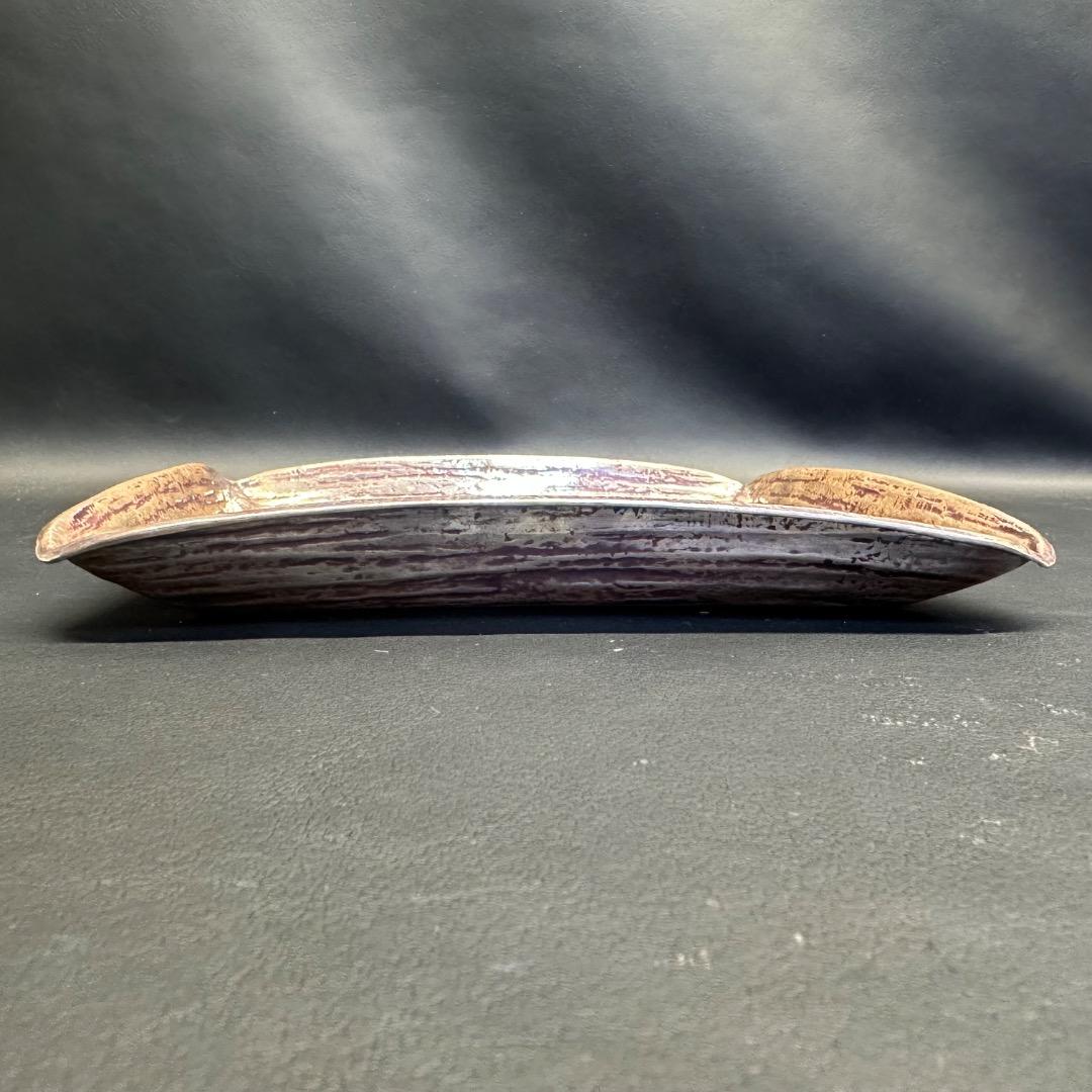 ♡Ec左1008 未使用保管品 中川浄益作 四方盆 木箱 共箱 在印 在銘 落款