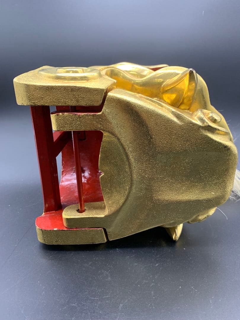 金色 獅子頭 彫刻 木箱付き