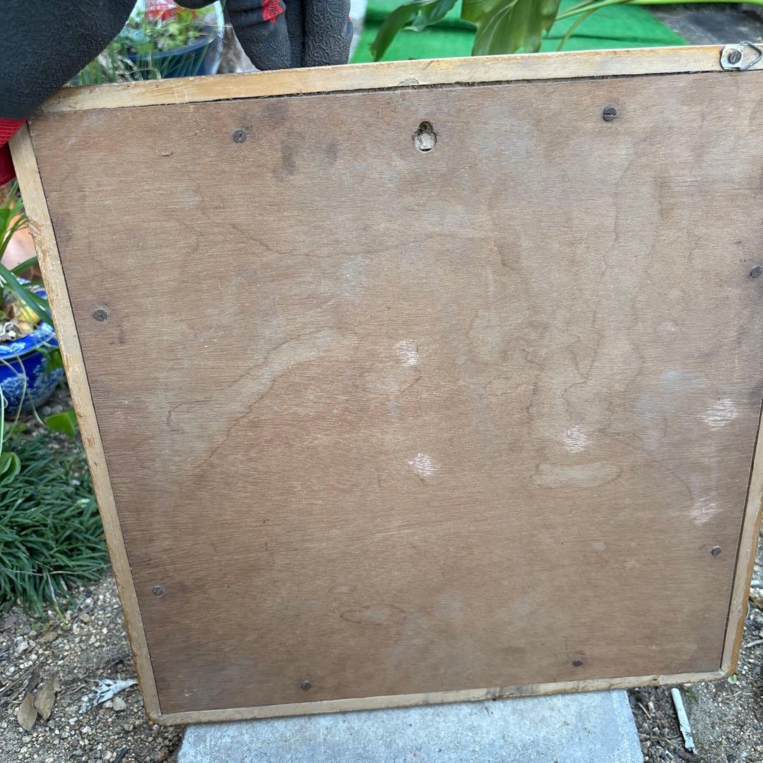 抽象タイルアート 木製フレーム付き