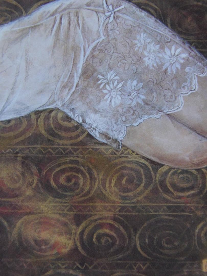 石本正、【思ひ遥かに】、希少な額装用画集より、新品額装付