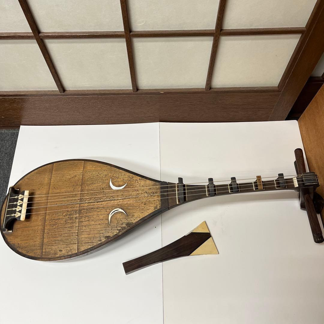 琵琶　撥つき　アンティーク　骨董