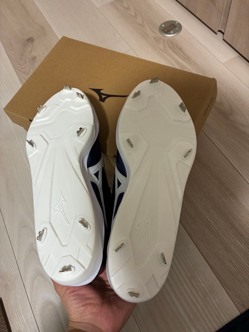 ミズノプロ スパイク クッションレボプロ ネイビー×ホワイト 26.5cm