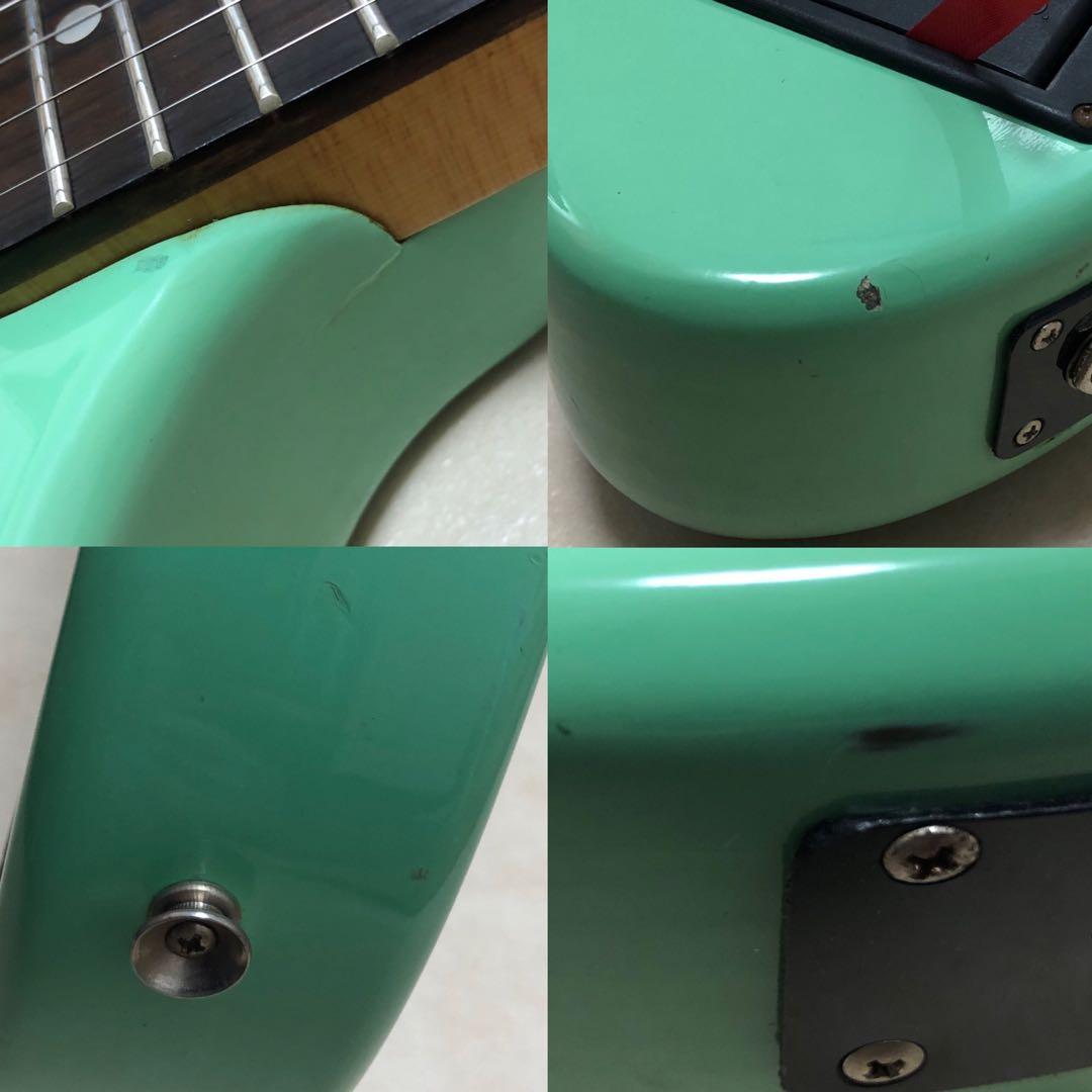 【美品】ZO-3 グリーン アンプ内蔵ミニギター ディストーションSW付 ケース