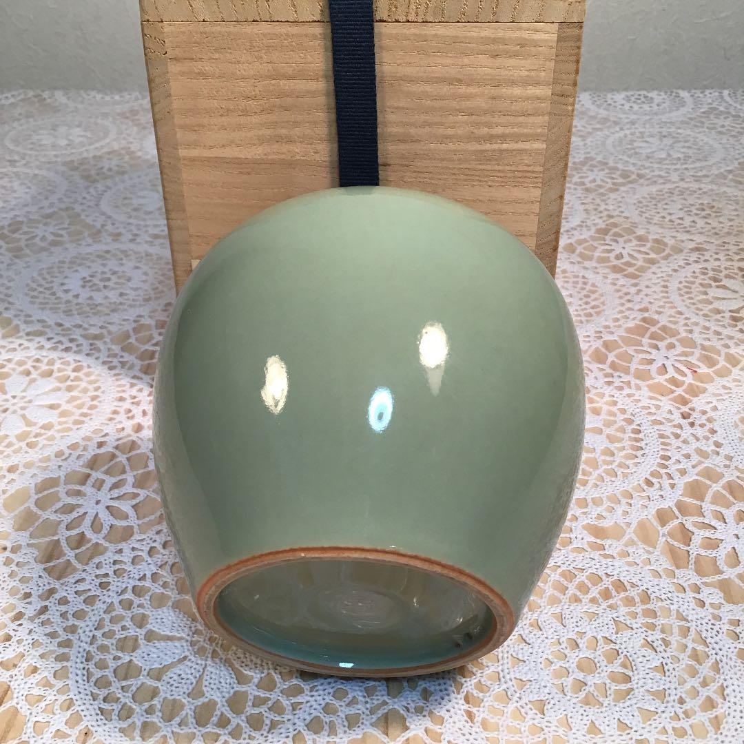 茶道具 火入 青磁火入 明治人間国宝 帝室技藝員 3代 清風 与平 作 Ｎ48a