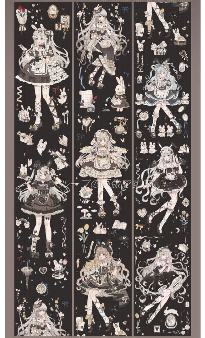 J670＃兔耳梦黛(贝壳光)一万小时＆一木一横切り売り海外人物マステ女の子