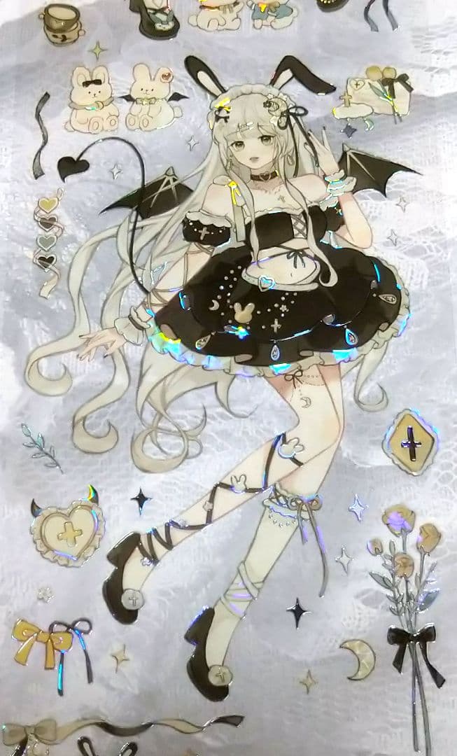 J670＃兔耳梦黛(贝壳光)一万小时＆一木一横切り売り海外人物マステ女の子