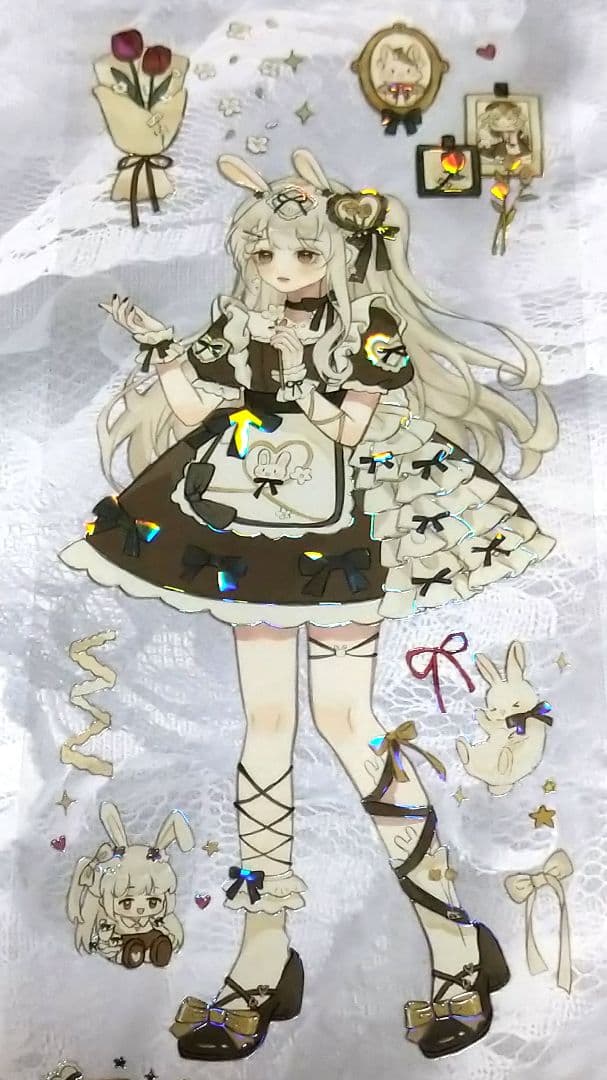 J670＃兔耳梦黛(贝壳光)一万小时＆一木一横切り売り海外人物マステ女の子