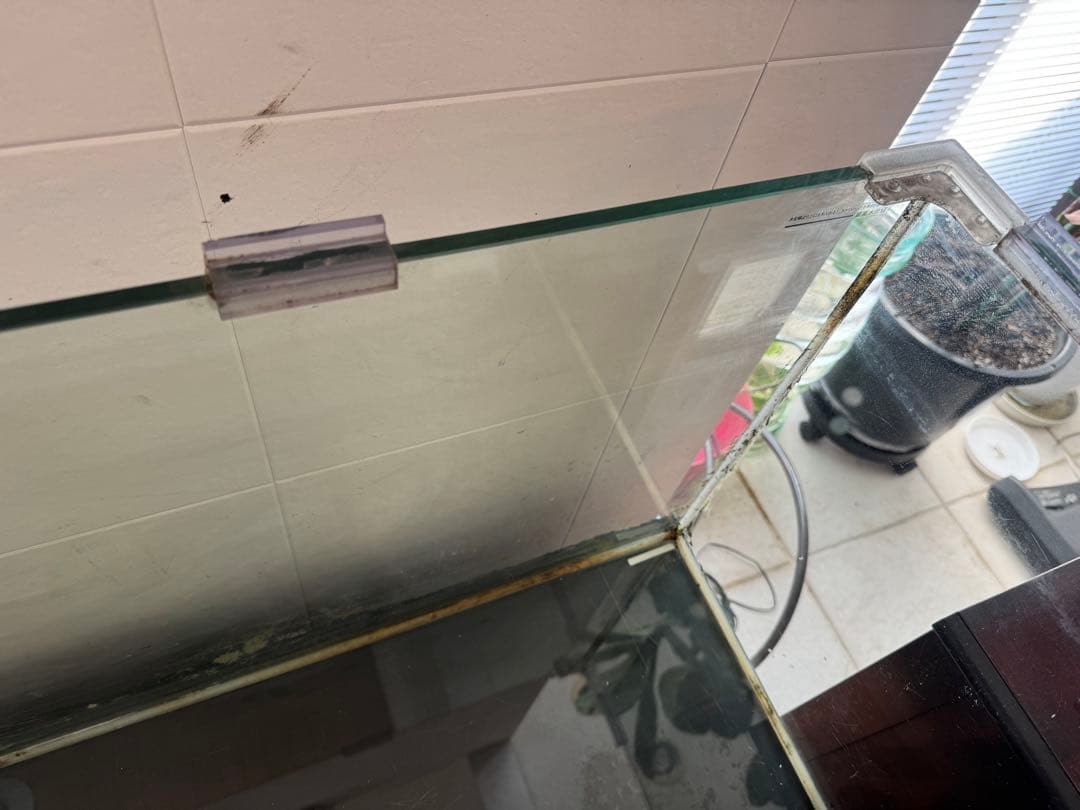 その1大型水槽 (ガラス水槽 オーバーフロー水槽　キャビネットセット)