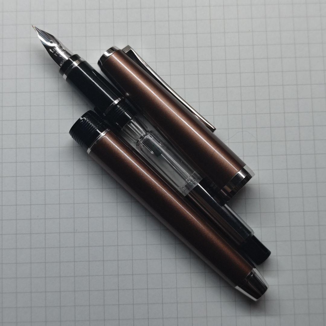【カスタム】パイロット エラボー ブラウン金属軸 SB→長刀風研ぎ